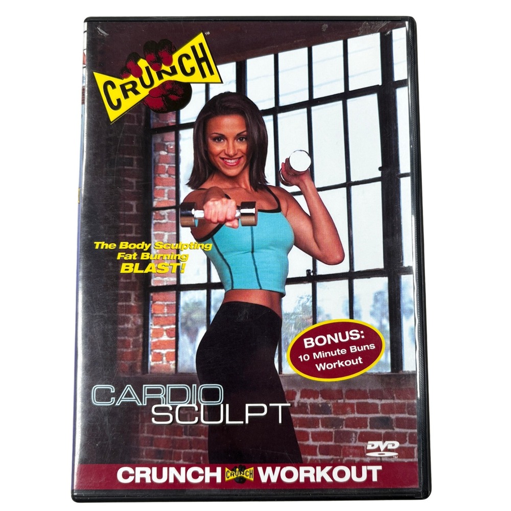 Crunch Cardio Sculpt DVD Workout 45 Min VTG 2001 Y2K Retro Fitness